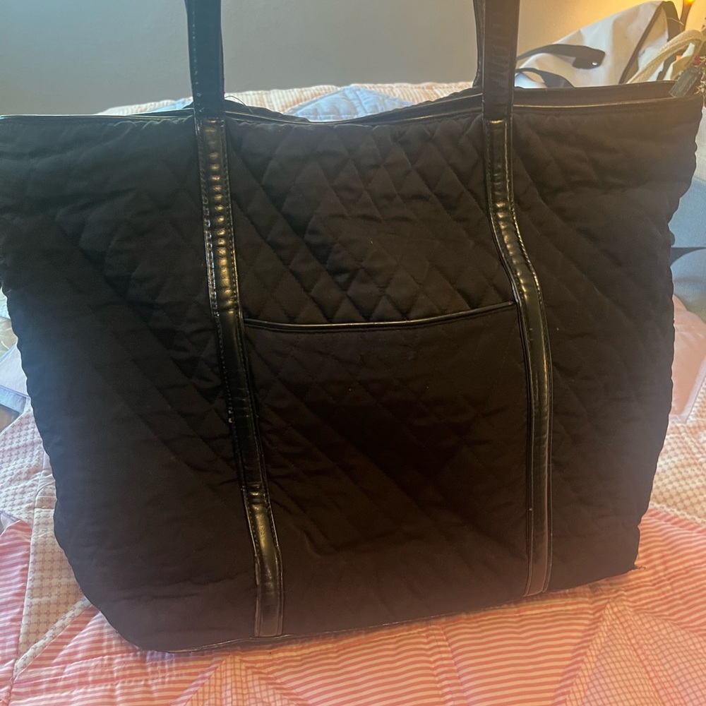 Vera Bradley gently used Black Quilted Tote Bag